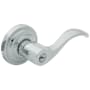 Baldwin Wave Reversible Non-Turning Two-Sided Dummy Door Lever Set with Classic Rosette from the Estate Collection Polished Chrome