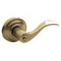 Baldwin Wave Style Single Cylinder Keyed Entry Door Knob Set with Wave Rosette from the Estate Collection Vintage Brass