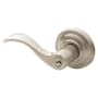 Baldwin Wave Style Single Cylinder Keyed Entry Door Knob Set with Wave Rosette from the Estate Collection Lifetime Satin Nickel