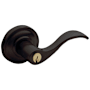 Baldwin Wave Style Single Cylinder Keyed Entry Door Knob Set with Wave Rosette from the Estate Collection Oil Rubbed Bronze