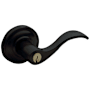 Baldwin Wave Style Single Cylinder Keyed Entry Door Knob Set with Wave Rosette from the Estate Collection Satin Black