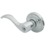 Baldwin Wave Style Single Cylinder Keyed Entry Door Knob Set with Wave Rosette from the Estate Collection Polished Chrome