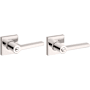 Baldwin Contemporary Right Handed Single Cylinder Keyed Entry Door Lever Set with Square Rose Lifetime Polished Nickel