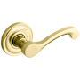 Baldwin Single Classic Estate Left Handed Lever without Rosettes Locking/Latching Mechanism Purchased Separately Lifetime PVD Satin Brass