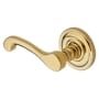 Baldwin 5445V Left Handed Non-Turning One-Sided Dummy Door Lever with 5048 Rose from the Estate Collection Lifetime Polished Brass
