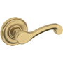 Baldwin 5445V Left Handed Non-Turning One-Sided Dummy Door Lever with 5048 Rose from the Estate Collection Vintage Brass