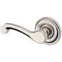 Baldwin 5445V Left Handed Non-Turning One-Sided Dummy Door Lever with 5048 Rose from the Estate Collection Lifetime Satin Nickel