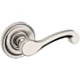Baldwin 5445V Passage Door Lever Set with 5048 Rose from the Estate Collection Lifetime Satin Nickel