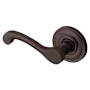 Baldwin 5445V Left Handed Non-Turning One-Sided Dummy Door Lever with 5048 Rose from the Estate Collection Venetian Bronze