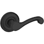 Baldwin 5445V Left Handed Non-Turning One-Sided Dummy Door Lever with 5048 Rose from the Estate Collection Satin Black