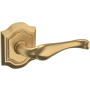 Baldwin 5447V Right Handed Non-Turning One-Sided Dummy Door Lever with R027 Rose from the Estate Collection Vintage Brass
