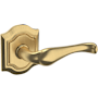 Baldwin 5447V Non-Turning Two-Sided Dummy Door Lever Set with R027 Rose from the Estate Collection Lifetime Satin Brass