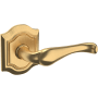 Baldwin 5447V Right Handed Non-Turning One-Sided Dummy Door Lever with R027 Rose from the Estate Collection Lifetime Satin Brass