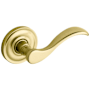 Baldwin Pair of Wave Estate Two-Sided Door Levers without Rosettes Locking/Latching Mechanism Purchased Separately Lifetime PVD Satin Brass