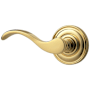 Baldwin Single Left Hand Wave Estate Non-Turning One-Sided Door Lever without Rosettes Locking/Latching Mechanism Purchased Separately Lifetime Polished Brass