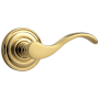 Baldwin 5455V Right Handed Non-Turning One-Sided Dummy Door Lever with 5048 Rose from the Estate Collection Lifetime Polished Brass