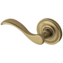 Baldwin Single Left Hand Wave Estate Non-Turning One-Sided Door Lever without Rosettes Locking/Latching Mechanism Purchased Separately Vintage Brass