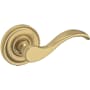 Baldwin 5455V Right Handed Non-Turning One-Sided Dummy Door Lever with 5048 Rose from the Estate Collection Vintage Brass