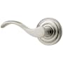 Baldwin 5455V Left Handed Non-Turning One-Sided Dummy Door Lever with 5048 Rose from the Estate Collection Lifetime Polished Nickel