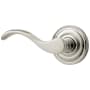Baldwin Single Left Hand Wave Estate Non-Turning One-Sided Door Lever without Rosettes Locking/Latching Mechanism Purchased Separately Lifetime Polished Nickel