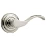 Baldwin 5455V Right Handed Non-Turning One-Sided Dummy Door Lever with 5048 Rose from the Estate Collection Lifetime Polished Nickel