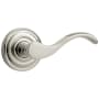 Baldwin Single Right Hand Wave Estate Non-Turning One-Sided Door Lever without Rosettes Locking/Latching Mechanism Purchased Separately Lifetime Polished Nickel