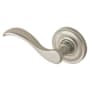 Baldwin 5455V Left Handed Non-Turning One-Sided Dummy Door Lever with 5048 Rose from the Estate Collection Lifetime Satin Nickel