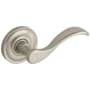 Baldwin 5455V Passage Door Lever Set with 5048 Rose from the Estate Collection Lifetime Satin Nickel
