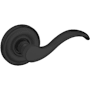 Baldwin 5455V Right Handed Non-Turning One-Sided Dummy Door Lever with 5048 Rose from the Estate Collection Satin Black