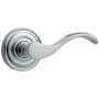 Baldwin 5455V Right Handed Non-Turning One-Sided Dummy Door Lever with 5048 Rose from the Estate Collection Polished Chrome