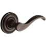 Baldwin Single Right Hand Wave Estate Non-Turning One-Sided Door Lever without Rosettes Locking/Latching Mechanism Purchased Separately Distressed Oil Rubbed Bronze