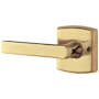 Baldwin Single Left Hand Soho Estate Lever without Rosettes Locking/Latching Mechanism Purchased Separately Lifetime Polished Brass