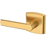 Baldwin 5485V Left Handed Non-Turning One-Sided Dummy Door Lever with R026 Rose from the Estate Collection Lifetime Satin Brass