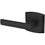 Baldwin 5485V Left Handed Non-Turning One-Sided Dummy Door Lever with R026 Rose from the Estate Collection Satin Black