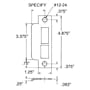 Baldwin Left Handed Extended lip for 1-1/2", 2", 2-1/2" Backset Latch and Deadbolt Lifetime PVD Satin Brass