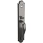 Baldwin Boulder Full Escutcheon Single Cylinder Handleset with Oval Knob and Emergency Egress Lifetime Graphite Nickel
