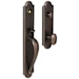Baldwin Boulder Full Escutcheon Single Cylinder Handleset with Oval Knob and Emergency Egress Distressed Oil Rubbed Bronze