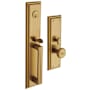 Baldwin Tremont Full Plate Single Cylinder Keyed Entry Mortise Handleset Trim with 5020 Interior Knob from the Estate Collection Vintage Brass