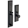 Baldwin Tremont Full Plate Single Cylinder Keyed Entry Mortise Handleset Trim with 5020 Interior Knob from the Estate Collection Distressed Oil Rubbed Bronze