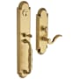 Baldwin Hamilton Left Hand Single Cylinder Mortise Handleset Trim Set Satin Brass and Brown