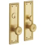 Baldwin Nashville Single Cylinder Mortise Handleset Trim Set Satin Brass and Brown