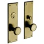 Baldwin Baltimore Single Cylinder Mortise Handleset Trim Set Satin Brass and Brown