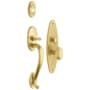 Baldwin Lexington Sectional Single Cylinder Keyed Entry Mortise Handleset Trim with 5025 Interior Knob from the Estate Collection Lifetime PVD Satin Brass