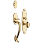 Baldwin Lexington Sectional Single Cylinder Keyed Entry Mortise Handleset Trim with 5025 Interior Knob from the Estate Collection Lifetime Polished Brass