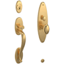 Baldwin Lexington Sectional Single Cylinder Keyed Entry Mortise Handleset Trim with 5025 Interior Knob from the Estate Collection Lifetime Satin Brass