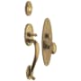 Baldwin Lexington Sectional Single Cylinder Keyed Entry Mortise Handleset Trim with 5025 Interior Knob from the Estate Collection Satin Brass and Brown