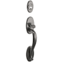 Baldwin Lexington Sectional Single Cylinder Keyed Entry Mortise Handleset Trim with 5025 Interior Knob from the Estate Collection Lifetime Graphite Nickel