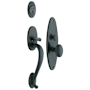 Baldwin Lexington Sectional Single Cylinder Keyed Entry Mortise Handleset Trim with 5025 Interior Knob from the Estate Collection Satin Black