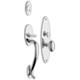 Baldwin Lexington Sectional Single Cylinder Keyed Entry Mortise Handleset Trim with 5025 Interior Knob from the Estate Collection Polished Chrome