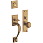 Baldwin Concord Single Cylinder Mortise Handleset Trim Set Satin Brass and Brown